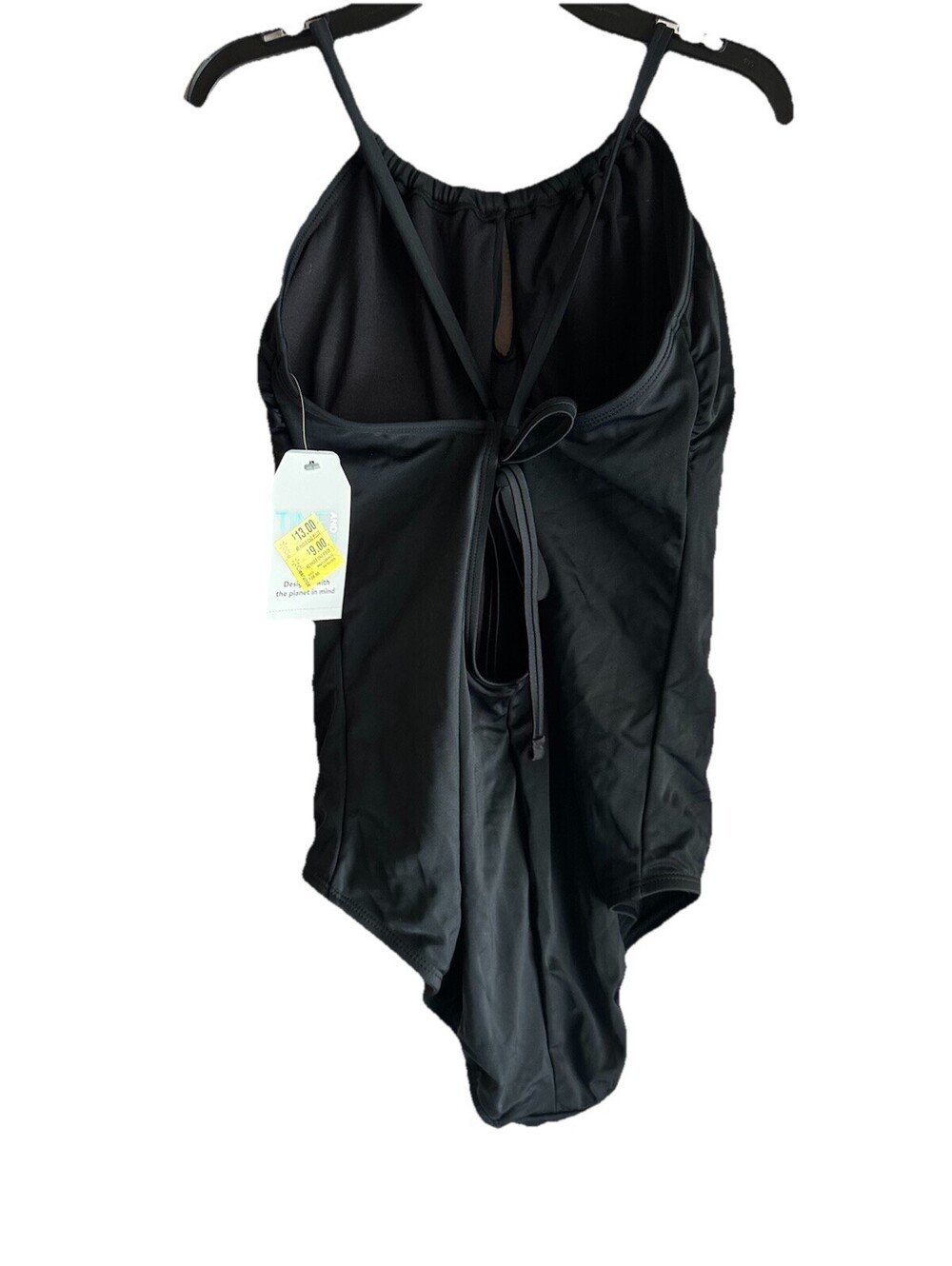 Time & Tru Women’s One Piece Black Swim Suit XL (16-18) Adjustable Tie - Picture 2 of 6